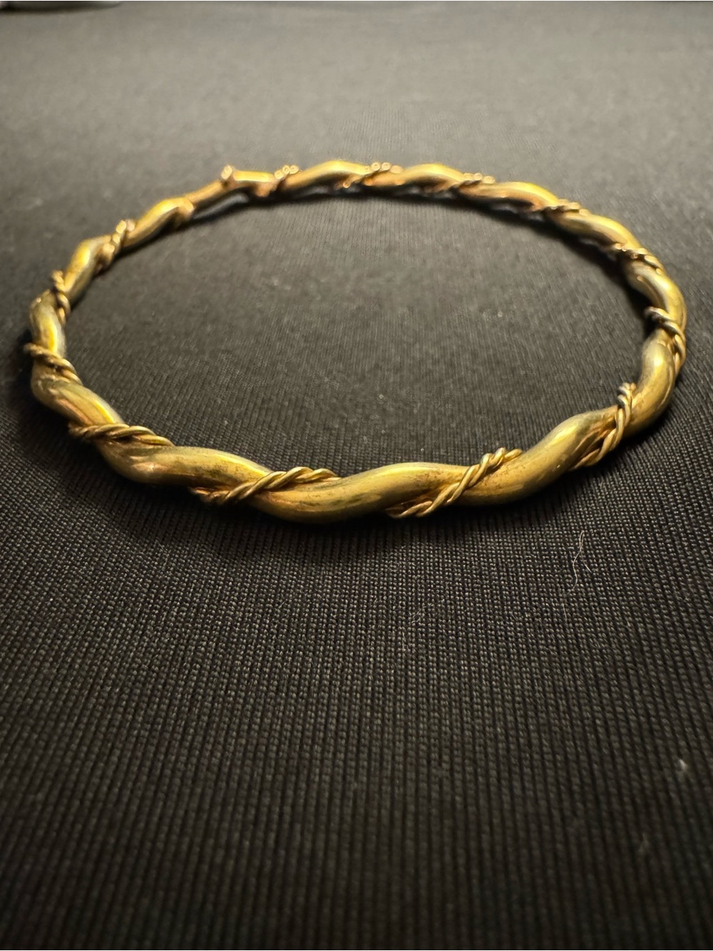 Classic Gold Tone Twisted Rope Bangle Bracelet - Vintage - Minimalist Style